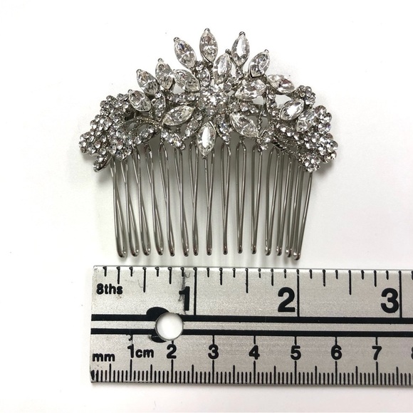 BRIDAL crystal silver hair jewelers comb NEW - Picture 5 of 5